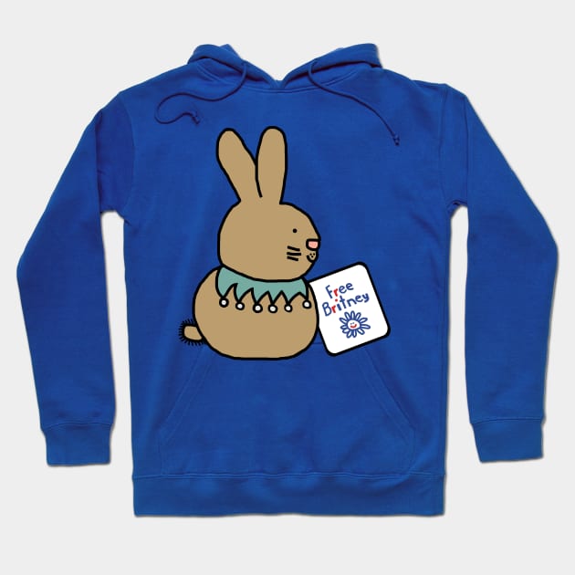 Cute Bunny Rabbit with Free Britney Sign Hoodie by ellenhenryart